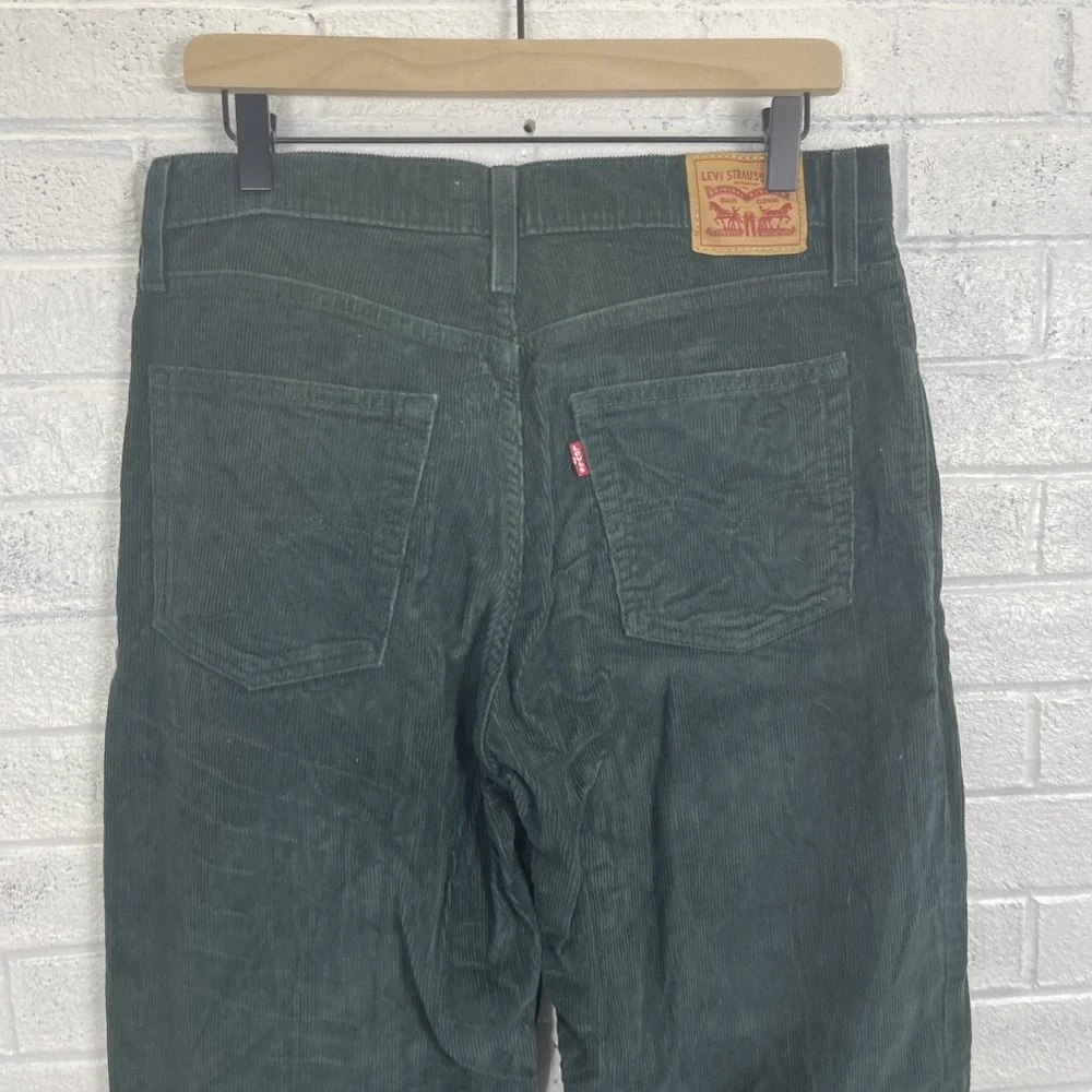 Levis Corduroy 94 Baggy Pants Womens Size 32 Green Straight Leg Pockets